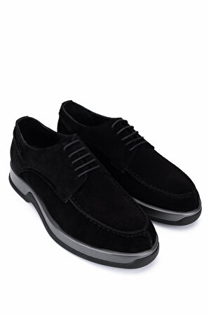 Tamer Tanca Erkek Hakiki Deri Siyah Süet Casual Ayakkabı 1163 1500 ERK AYK SK25-26 SIYAH SUET