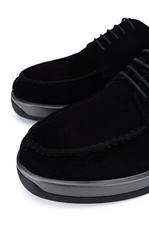 Tamer Tanca Erkek Hakiki Deri Siyah Süet Casual Ayakkabı 1163 1500 ERK AYK SK25-26 SIYAH SUET