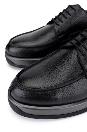 Tamer Tanca Erkek Hakiki Deri Siyah Floter Casual Ayakkabı 1163 1500 ERK AYK SK25-26 SIYAH FLTR