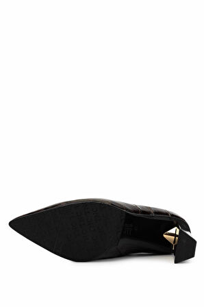 Tamer Tanca Kadın Hakiki Deri Kahverengi Kroko Topuklu Bot 1036 7558 BN BOT SK25-26 KAHVE KROKO