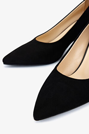 Valmenti Kadın Hakiki Deri Siyah Süet Topuklu Ayakkabı 1036 8224 BN AYK SK25-26 SIYAH SUET