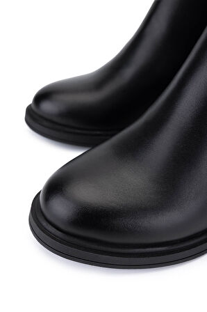 Tamer Tanca Kadın Hakiki Deri Siyah Deri Topuklu Bot 1164 25594 BN BOT SK25-26 SIYAH DR