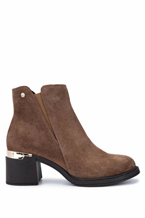 Tamer Tanca Kadın Hakiki Deri Kahverengi Topuklu Bot 1164 25594 BN BOT SK25-26 SIGARO SUET