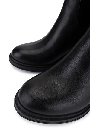 Tamer Tanca Kadın Suni Deri Siyah Topuklu Çizme 889 1424 BN CZM SK25-26 SIYAH