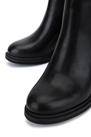 Tamer Tanca Kadın Suni Deri Siyah Topuklu Bot 889 1422 BN BOT SK25-26 SIYAH