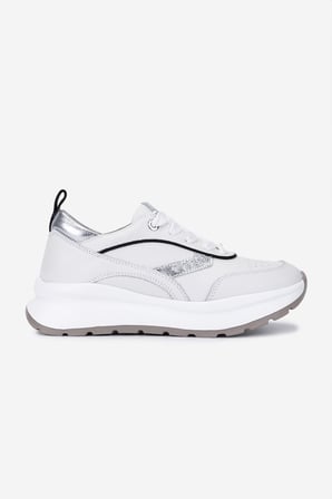 Valmenti Kadın Hakiki Deri Beyaz/Lame Sneakers & Spor Ayakkabı 04 401 BN AYK SK25-26 BEYAZ/LAME
