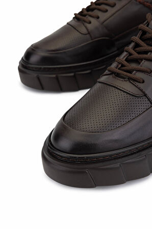Tamer Tanca Erkek Hakiki Deri Kahverengi Sneakers & Spor Ayakkabı 352 23023 ERK AYK SK25-26 KAHVE DR