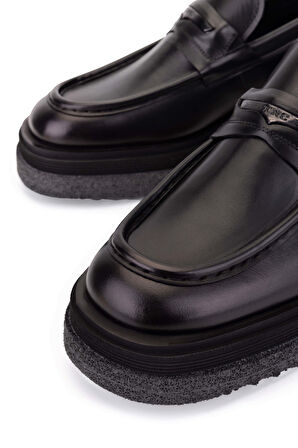 Tamer Tanca Erkek Hakiki Deri Siyah Loafer Ayakkabı 771 65446 ERK AYK SK25-26 SIYAH SPR