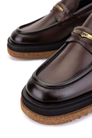 Tamer Tanca Erkek Hakiki Deri Kahverengi Loafer Ayakkabı 771 65446 ERK AYK SK25-26 KAHVE SPR