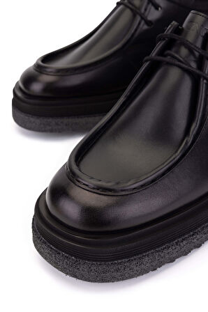 Tamer Tanca Erkek Hakiki Deri Siyah Casual Ayakkabı 771 65448 ERK AYK SK25-26 SIYAH SPR