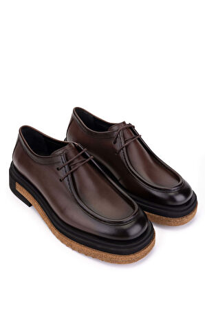 Tamer Tanca Erkek Hakiki Deri Kahverengi Casual Ayakkabı 771 65448 ERK AYK SK25-26 KAHVE SPR