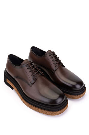 Tamer Tanca Erkek Hakiki Deri Kahverengi Klasik Ayakkabı 771 65442 ERK AYK SK25-26 KAHVE SPR