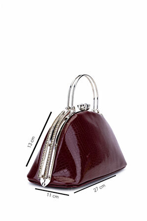 Tamer Tanca Kadın Suni Deri Bordo Rugan Abiye Çanta 1083 031 BN CNT SK25-26 BORDO FSLY