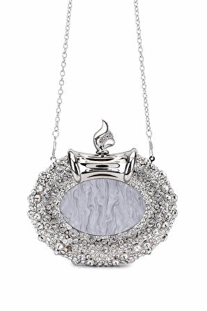 Tamer Tanca Kadın Vegan Gri Abiye Çanta 1083 033 BN CNT SK25-26 GUMUS