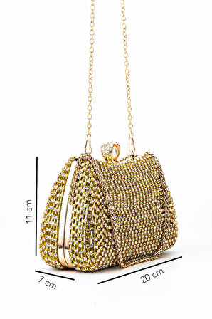 Tamer Tanca Kadın Vegan Sarı Abiye Çanta 1083 037 BN CNT SK25-26 ALTIN