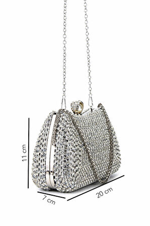 Tamer Tanca Kadın Vegan Gri Abiye Çanta 1083 037 BN CNT SK25-26 GUMUS