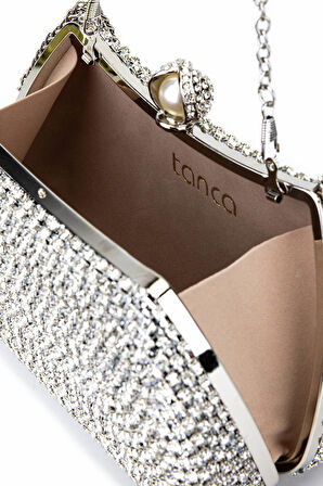 Tamer Tanca Kadın Vegan Gri Abiye Çanta 1083 037 BN CNT SK25-26 GUMUS