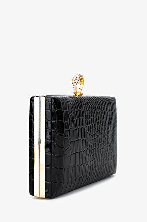 Valmenti Kadın Vegan Siyah Kroko Abiye Çanta 1083 030 BN CNT SK25-26 SIYAH KROKO