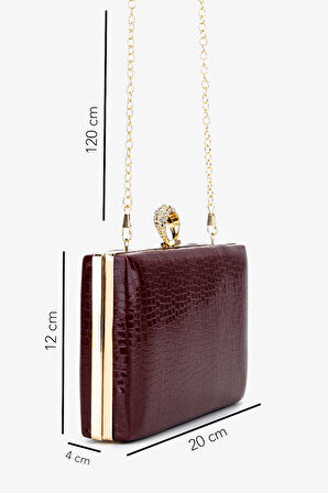 Valmenti Kadın Vegan Bordo Abiye Çanta 1083 030 BN CNT SK25-26 BORDO KROKO