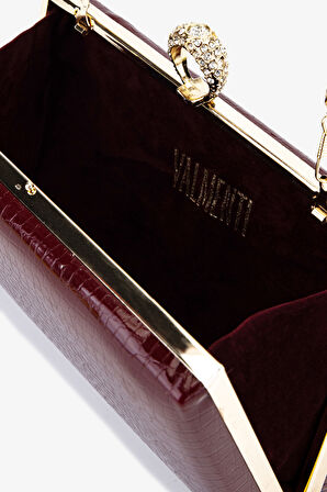 Valmenti Kadın Vegan Bordo Abiye Çanta 1083 030 BN CNT SK25-26 BORDO KROKO