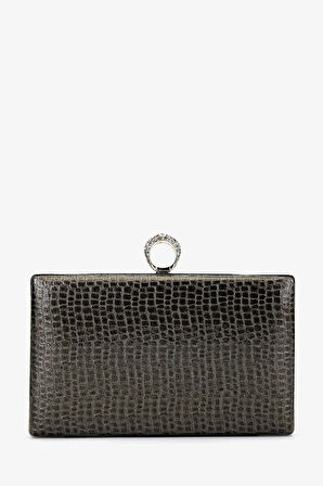 Valmenti Kadın Vegan Gri Abiye Çanta 1083 030 BN CNT SK25-26 ANTRASIT KROKO