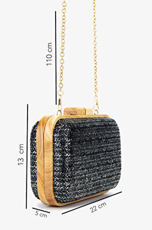 Valmenti Kadın Vegan Siyah Abiye Çanta 1083 024 BN CNT SK25-26 SIYAH HASIR