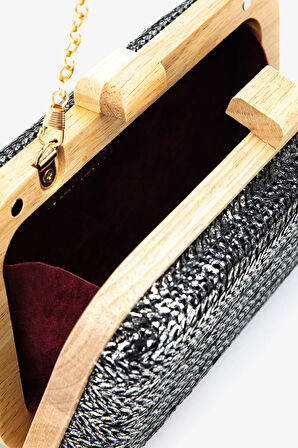 Valmenti Kadın Vegan Siyah Abiye Çanta 1083 024 BN CNT SK25-26 SIYAH HASIR