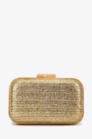 Valmenti Kadın Vegan Gold Abiye Çanta 1083 024 BN CNT SK25-26 ALTIN HASIR