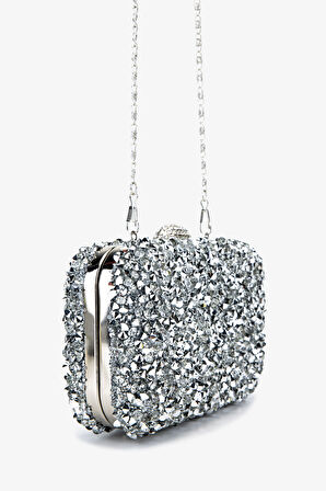 Valmenti Kadın Vegan Gri Abiye Çanta 1083 029 BN CNT SK25-26 GUMUS TAS