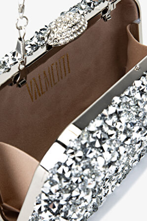 Valmenti Kadın Vegan Gri Abiye Çanta 1083 029 BN CNT SK25-26 GUMUS TAS