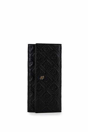 Tamer Tanca Kadın Hakiki Deri Siyah Cüzdan Cuzdan 1155 108 BN CZDN SK25-26 SIYAH FLTR BSK