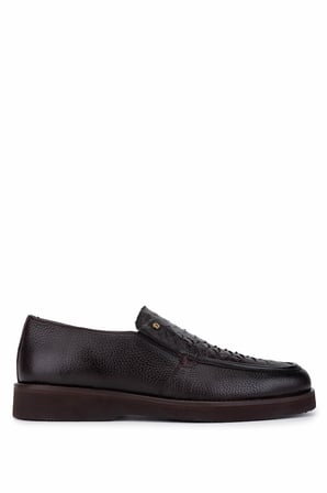 Tamer Tanca Erkek Hakiki Deri Loafer Ayakkabı 1008 3502 ERK AYK SK25-26 KAHVE DR/YLN