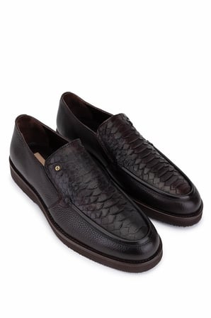 Tamer Tanca Erkek Hakiki Deri Loafer Ayakkabı 1008 3502 ERK AYK SK25-26 KAHVE DR/YLN