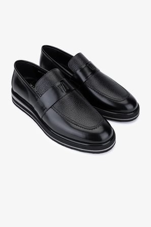 Valmenti Erkek Hakiki Deri Siyah Floter Loafer Ayakkabı 183 20089 ERK AYK SK25-26 SIYAH ACMA/SYH FLTR