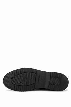 Tamer Tanca Erkek Hakiki Deri Siyah Floter Casual Ayakkabı 374 1920 ERK AYK SK25-26 SIYAH FLTR