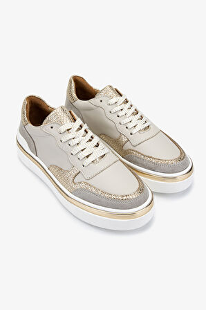 Valmenti Kadın Hakiki Deri Bej Sneakers & Spor Ayakkabı 258 3560 BN AYK SK25-26 BEJ