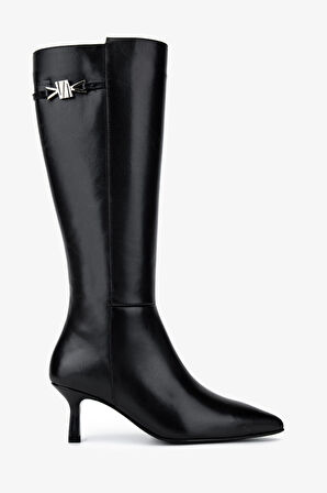 Valmenti Kadın Hakiki Deri Siyah Deri Klasik Çizme 33 6205 BN CZM SK25-26 SIYAH DERI