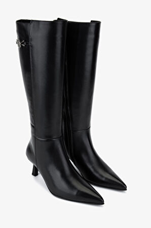 Valmenti Kadın Hakiki Deri Siyah Deri Klasik Çizme 33 6205 BN CZM SK25-26 SIYAH DERI