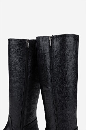 Valmenti Kadın Hakiki Deri Siyah Düz Çizme 33 22035 BN CZM SK25-26 SIYAH ROYAL