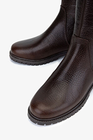 Valmenti Kadın Hakiki Deri Kahverengi Düz Çizme 33 22035 BN CZM SK25-26 KAHVE ROYAL