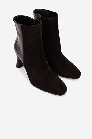 Valmenti Kadın Hakiki Deri Kahverengi Topuklu Bot 33 8500 BN BOT SK25-26 KHV SUET/KHV KROKO