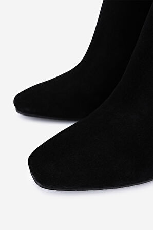 Valmenti Kadın Hakiki Deri Siyah Topuklu Bot 33 8500 BN BOT SK25-26 SYH SUET/SYH KROKO