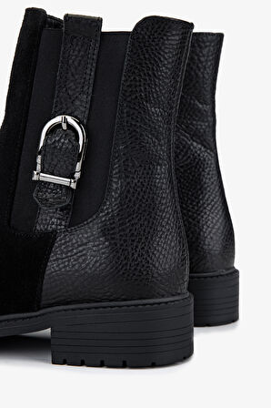 Valmenti Kadın Hakiki Deri Siyah Düz Bot 33 22080 BN BOT SK25-26 SIYAH SUET/JUMBO