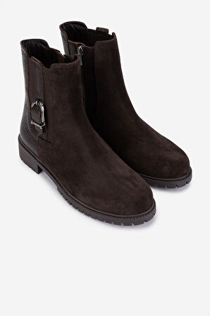 Valmenti Kadın Hakiki Deri Kahverengi Casual Bot 33 22080 BN BOT SK25-26 KAHVE SUET/JUMBO