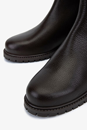 Valmenti Kadın Hakiki Deri Kahverengi Floter Düz Bot 33 22000 BN BOT SK25-26 KAHVE FLOTER