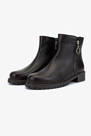 Valmenti Kadın Hakiki Deri Kahverengi Floter Düz Bot 33 22000 BN BOT SK25-26 KAHVE FLOTER