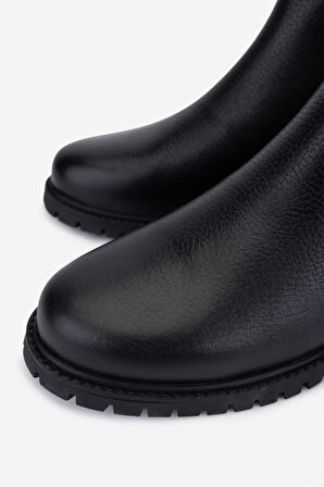 Valmenti Kadın Hakiki Deri Siyah Floter Klasik Bot 33 22000 BN BOT SK25-26 SIYAH FLOTER