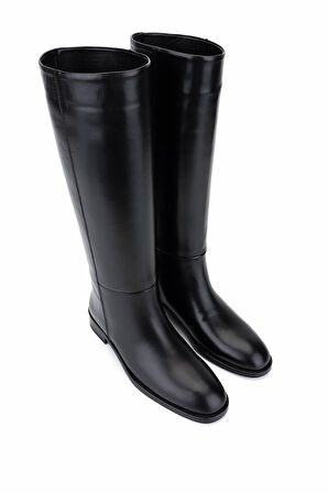 Tamer Tanca Kadın Hakiki Deri Siyah Klasik Çizme 33 12005 BN CZM SK25-26 SIYAH DERI