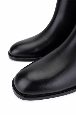 Tamer Tanca Kadın Hakiki Deri Siyah Klasik Çizme 33 12005 BN CZM SK25-26 SIYAH DERI