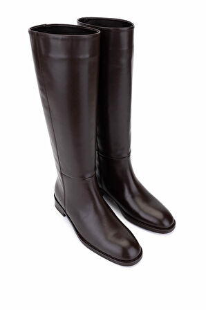 Tamer Tanca Kadın Hakiki Deri Kahverengi Klasik Çizme 33 12005 BN CZM SK25-26 KAHVE DERI